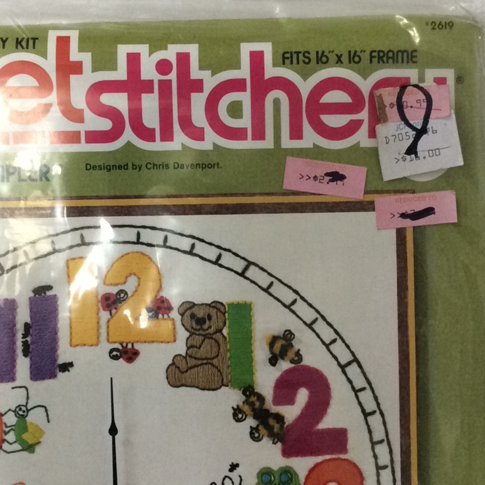 Sunset Stitchery Vintage 1981 Chad Davenport My Clock Sampler Kit #2619 - Picture 3 of 8